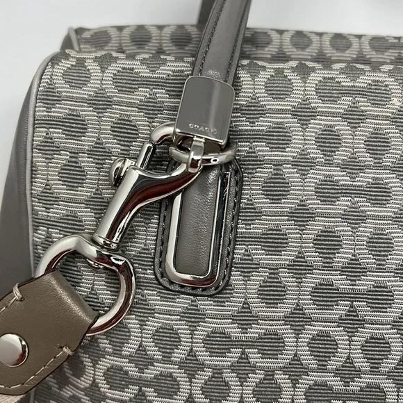 Coach Madeline Madison 25215 Gray Jacquard Leather Satchel Shoulder Crossbody